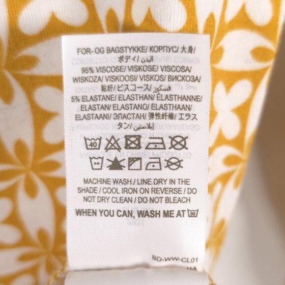 Boden Gold/ White Print Pullover Soft Dress Self Tie‎ Belted J0631 Size 6R - Picture 9 of 9